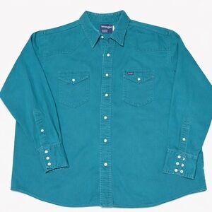 Wrangler Men's Casual Teal‎ Button Down Shirt